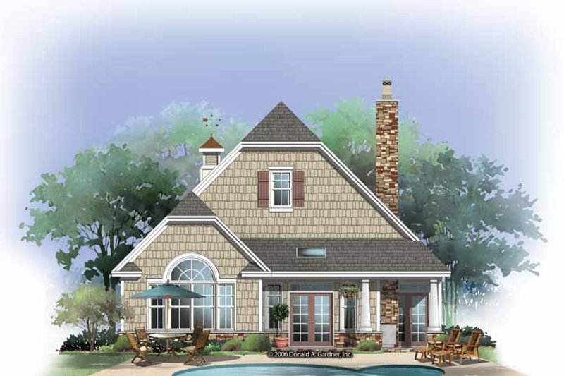 Architectural House Design - Exterior - Rear Elevation for Craftsman House Plan #929-869 - 3 bed, 3 bath
