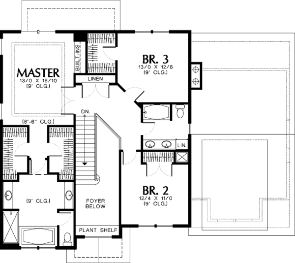 House Plan Design - Craftsman Floor Plan - Upper Floor Plan #48-783