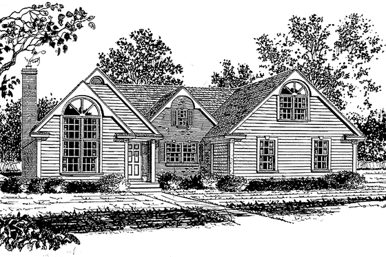 Exterior - Front Elevation 3 for Traditional House Plan #315-128 - 3 bed, 2.5 bath