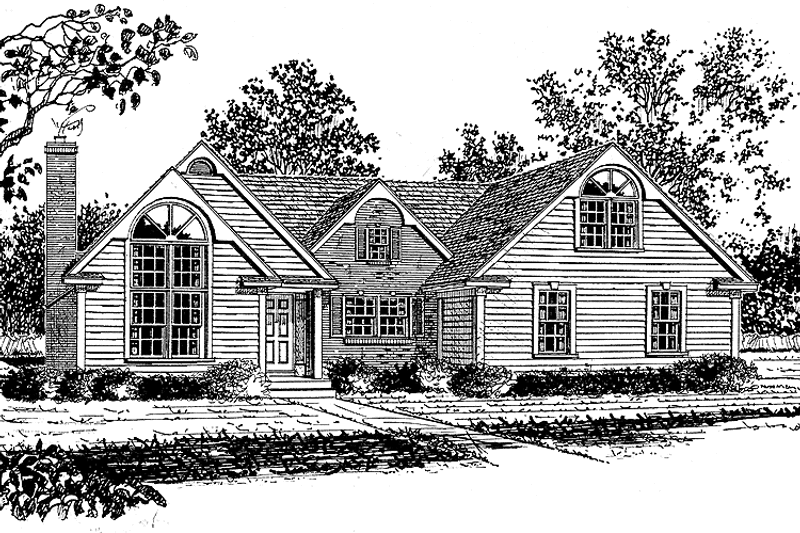 House Blueprint - Exterior - Front Elevation 3 for Traditional House Plan #315-128 - 3 bed, 2.5 bath