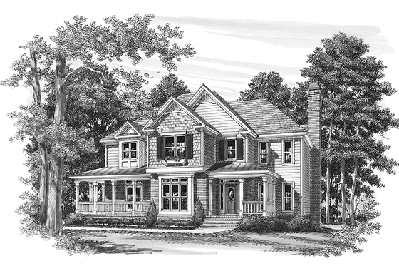 Exterior - Front Elevation 3 for Country House Plan #927-743 - 4 bed, 3 bath