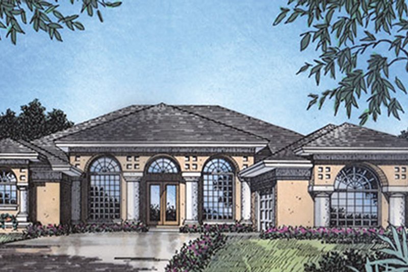 Dream House Plan - Exterior - Front Elevation 3 for Mediterranean House Plan #417-807 - 3 bed, 3 bath
