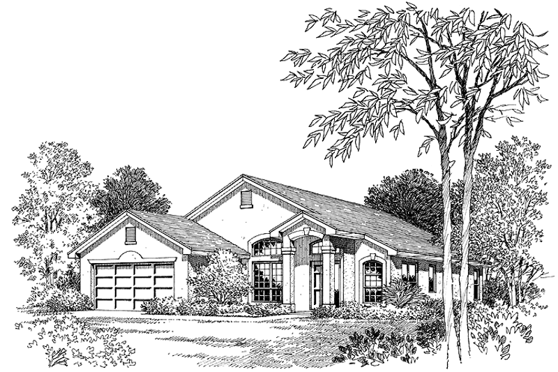 Dream House Plan - Exterior - Front Elevation 3 for Mediterranean House Plan #417-480 - 3 bed, 2 bath