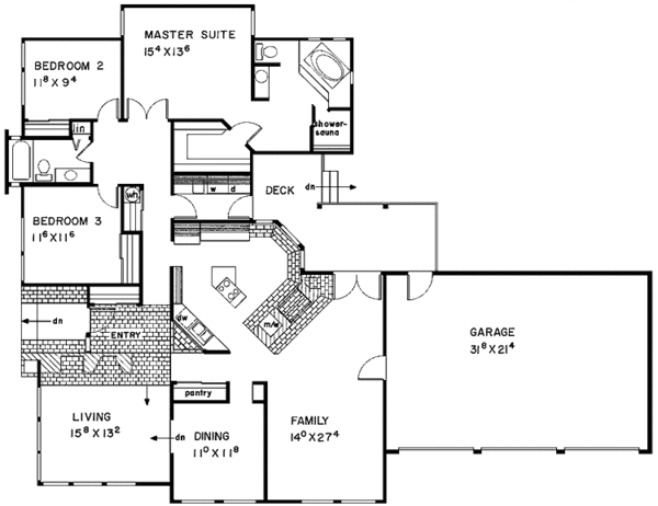 House Plan Design - Contemporary Floor Plan - Main Floor Plan #60-869