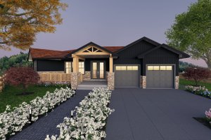 Exterior - Front Elevation 4 for Craftsman House Plan #1101-3 - 4 bed, 3.5 bath