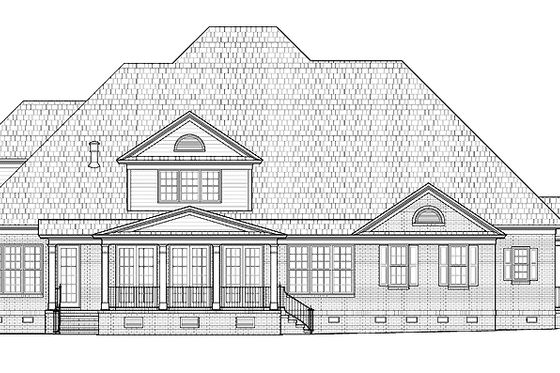 Exterior - Rear Elevation for Colonial House Plan #1054-18 - 5 bed, 3 bath