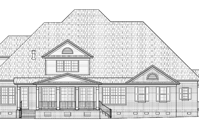 Home Plan - Exterior - Rear Elevation for Colonial House Plan #1054-18 - 5 bed, 3 bath