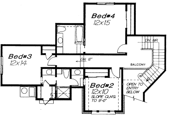 House Plan Design - European Floor Plan - Upper Floor Plan #310-1021