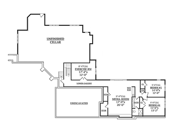 Home Plan - Contemporary Floor Plan - Lower Floor Plan #314-287