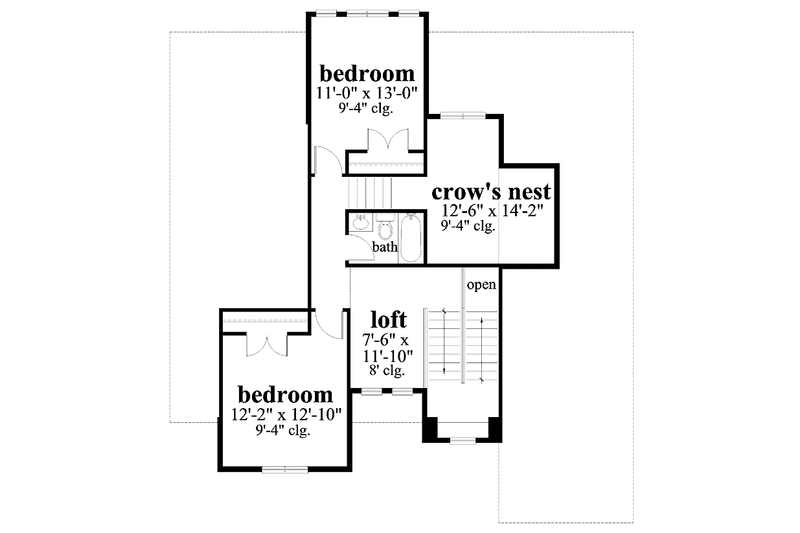 Home Plan - Floor Plan - Upper Floor for Mediterranean House Plan #930-127 - 3 bed, 2.5 bath