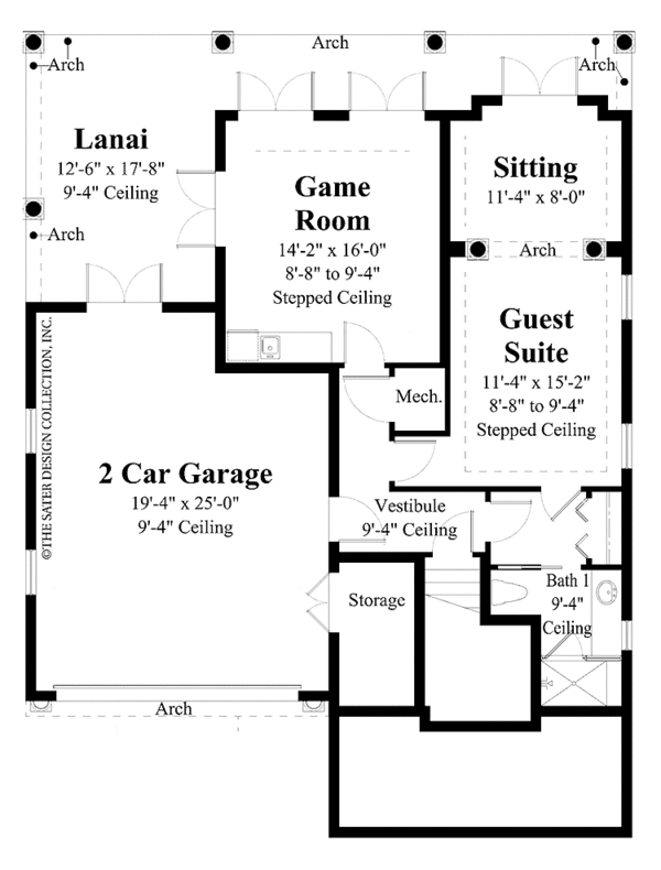 House Design - Mediterranean Floor Plan - Main Floor Plan #930-411