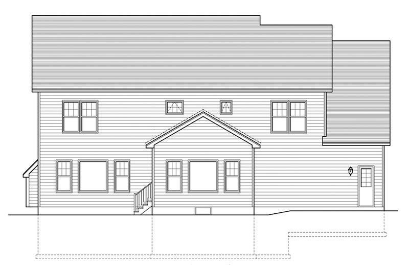 Architectural House Design - Exterior - Rear Elevation for Colonial House Plan #1010-155 - 4 bed, 2.5 bath