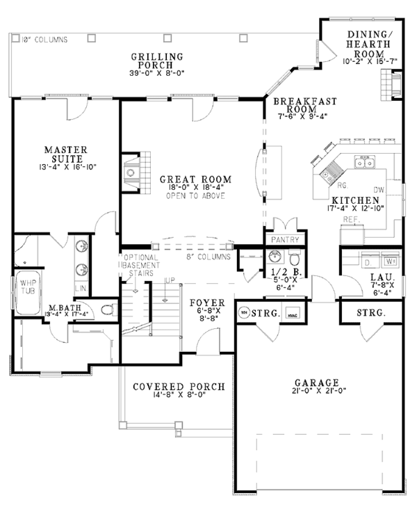Architectural House Design - European Floor Plan - Main Floor Plan #17-2932