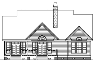 Exterior - Rear Elevation for Ranch House Plan #929-560 - 3 bed, 2 bath
