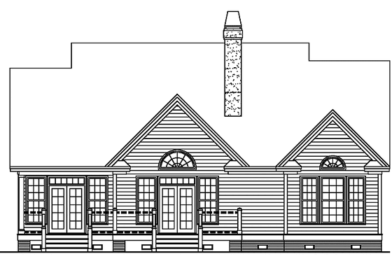 Exterior - Rear Elevation for Ranch House Plan #929-560 - 3 bed, 2 bath