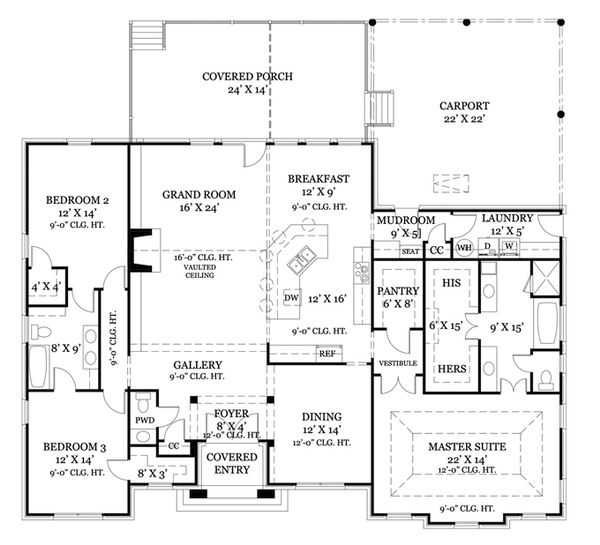 House Blueprint - European Floor Plan - Main Floor Plan #119-418