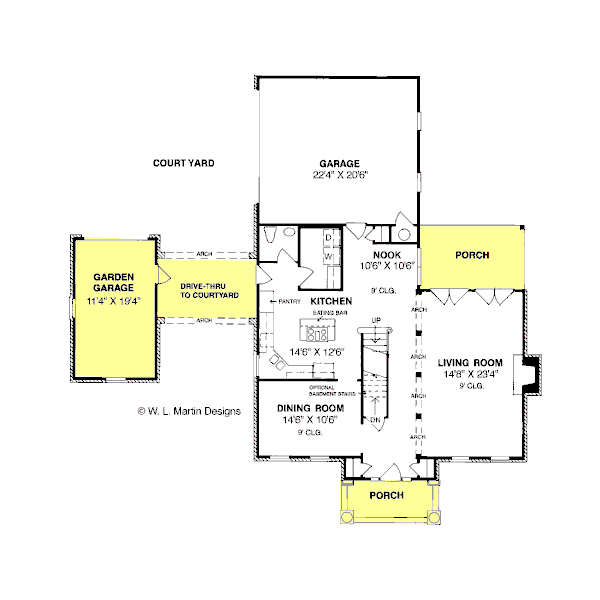 Home Plan - Colonial Floor Plan - Main Floor Plan #20-304