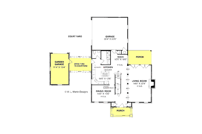 Home Plan - Floor Plan - Main Floor for Colonial House Plan #20-304 - 4 bed, 2.5 bath
