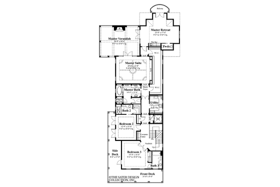 Floor Plan - Upper Floor for Southern House Plan #930-402 - 3 bed, 4 bath