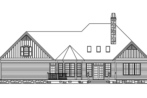 Exterior - Rear Elevation for Victorian House Plan #929-427 - 3 bed, 2 bath