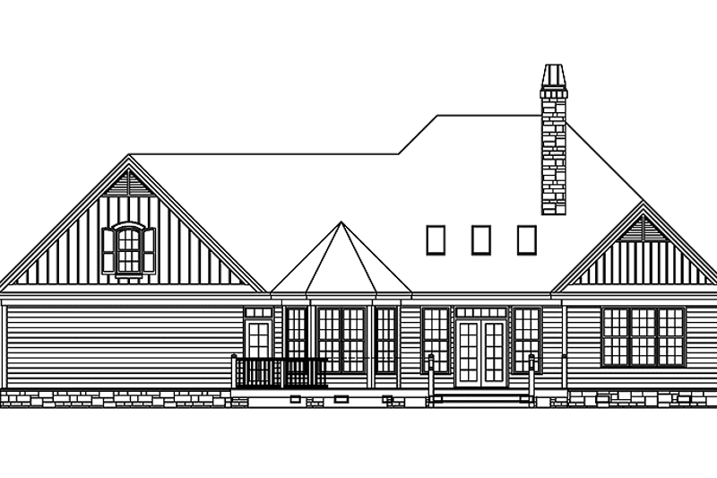 Home Plan - Exterior - Rear Elevation for Victorian House Plan #929-427 - 3 bed, 2 bath