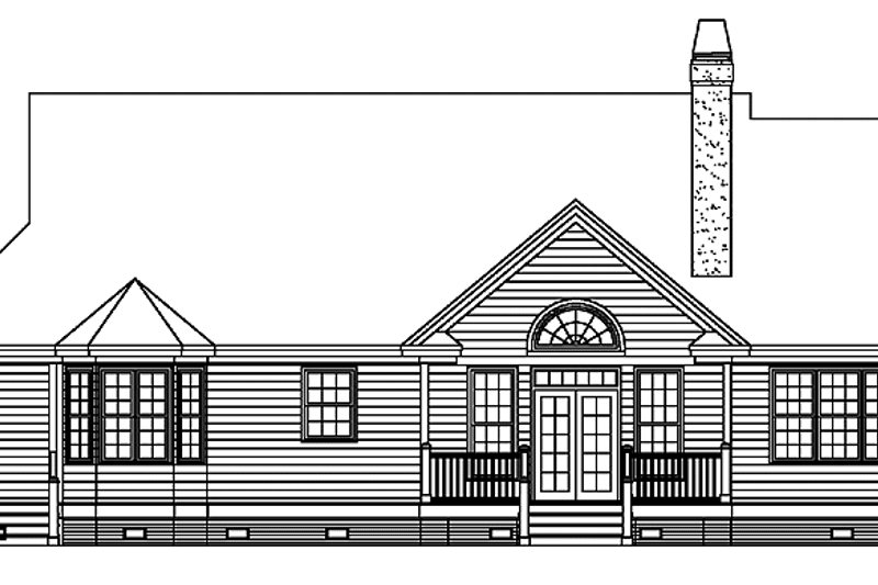 Home Plan - Exterior - Rear Elevation 1 for Country House Plan #929-670 - 3 bed, 2 bath