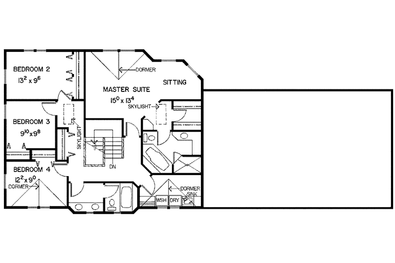Home Plan - Floor Plan - Upper Floor for Tudor House Plan #60-790 - 5 bed, 3 bath
