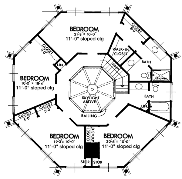 House Plan Design - Contemporary Floor Plan - Upper Floor Plan #320-1508