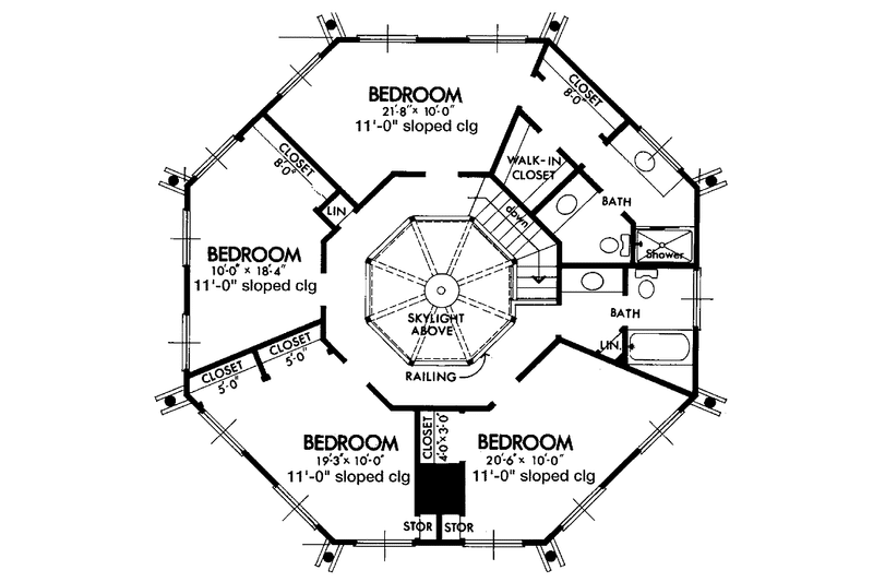 Home Plan - Floor Plan - Upper Floor for Contemporary House Plan #320-1508 - 3 bed, 2.5 bath