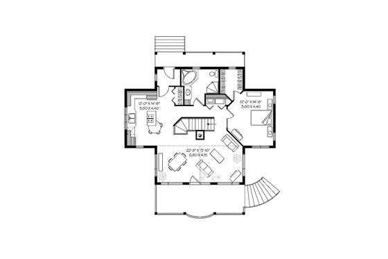 Floor Plan - Main Floor for Country House Plan #23-2408 - 3 bed, 2 bath