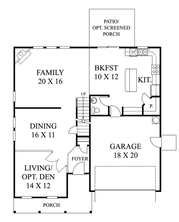 Home Plan - Traditional Floor Plan - Main Floor Plan #1053-50