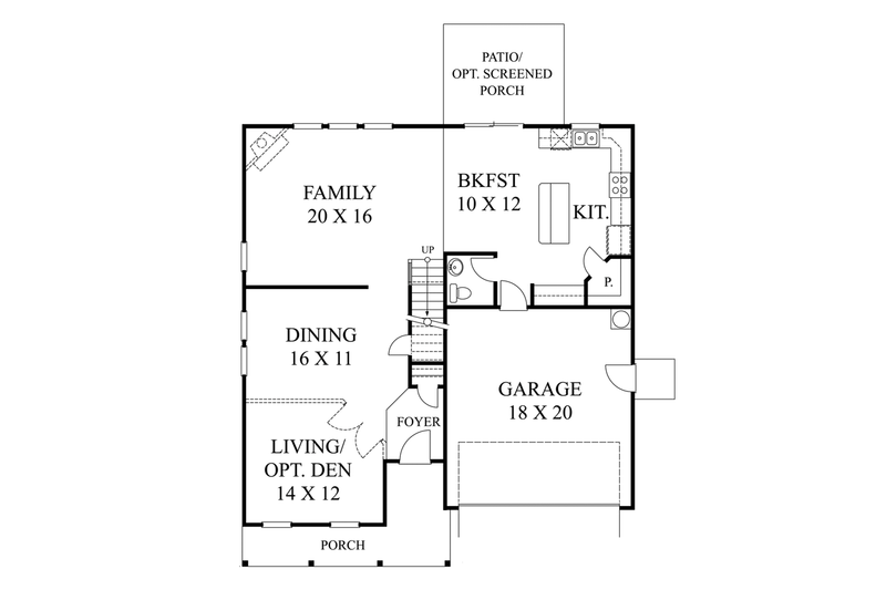 Dream House Plan - Floor Plan - Main Floor for Traditional House Plan #1053-50 - 3 bed, 2.5 bath