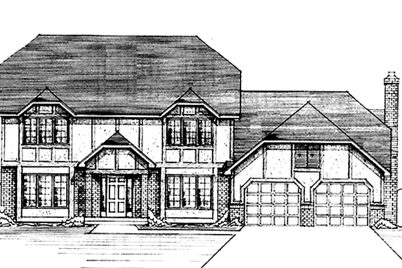 House Design - Tudor Exterior - Front Elevation Plan #51-907