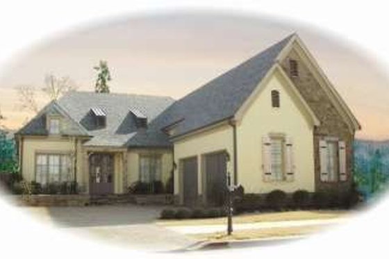 Exterior - Front Elevation for European House Plan #81-1229 - 3 bed, 2.5 bath