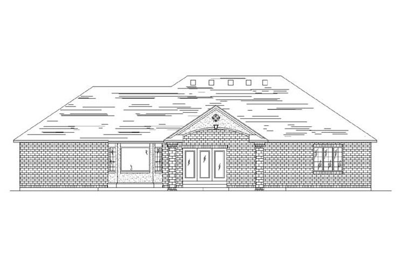 Dream House Plan - Exterior - Rear Elevation for Ranch House Plan #5-244 - 3 bed, 2.5 bath