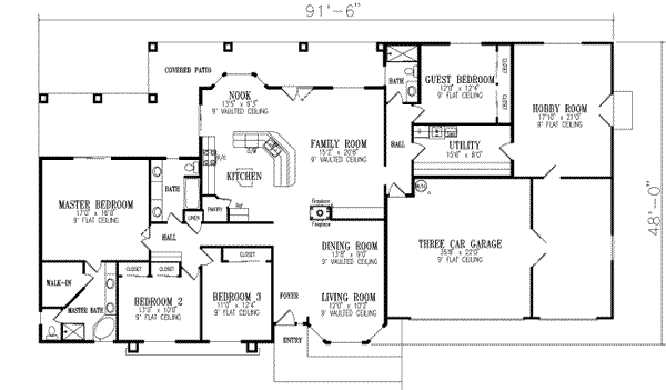 Home Plan - Adobe / Southwestern Floor Plan - Main Floor Plan #1-676