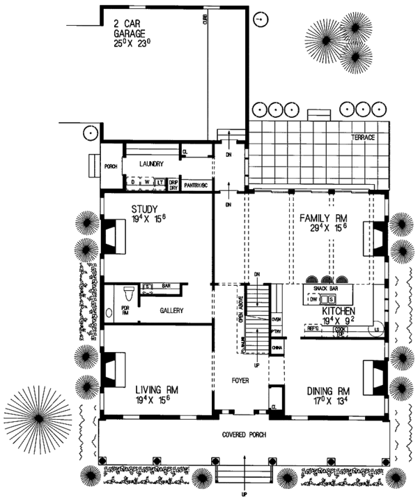 House Plan Design - Classical Floor Plan - Main Floor Plan #72-819