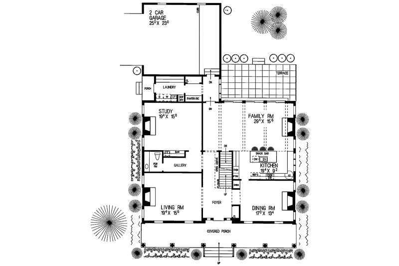 Home Plan - Floor Plan - Main Floor for Classical House Plan #72-819 - 4 bed, 2.5 bath