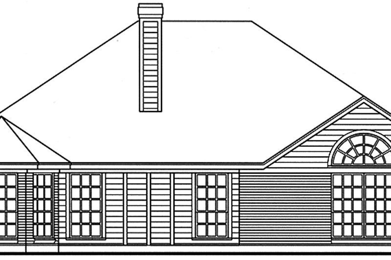 Home Plan - Exterior - Rear Elevation for Country House Plan #42-611 - 3 bed, 2 bath