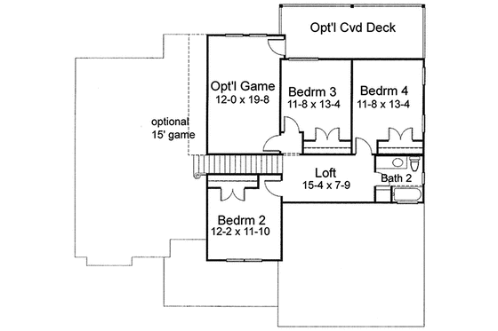 Floor Plan - Upper Floor for Traditional House Plan #120-241 - 4 bed, 2.5 bath