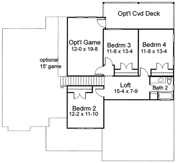 Traditional Floor Plan - Upper Floor Plan #120-241