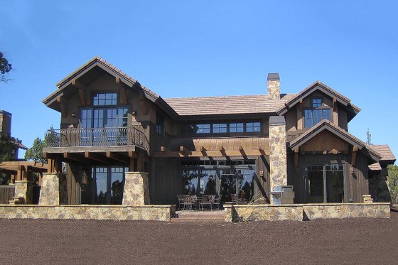 Craftsman style home, rear elevation