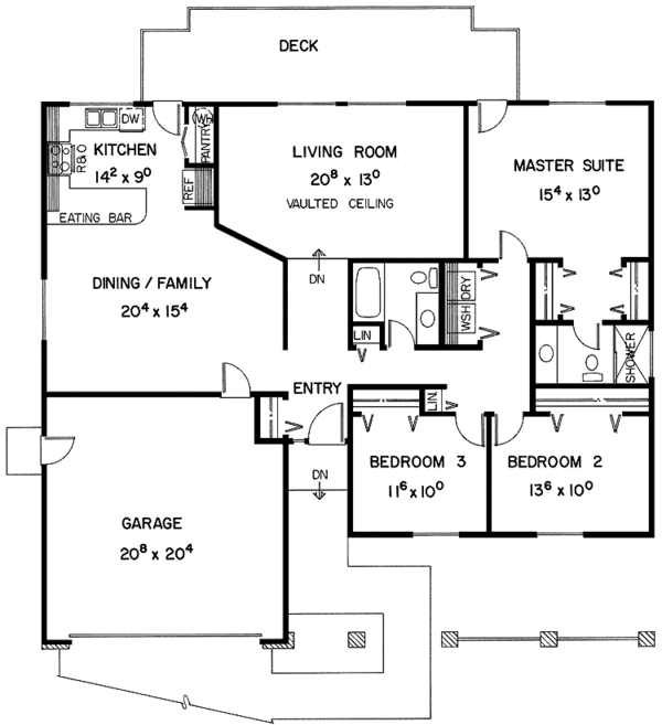 Home Plan - Country Floor Plan - Main Floor Plan #60-928