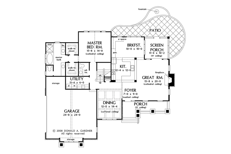 House Plan Design - Floor Plan - Main Floor for European House Plan #929-907 - 3 bed, 2.5 bath