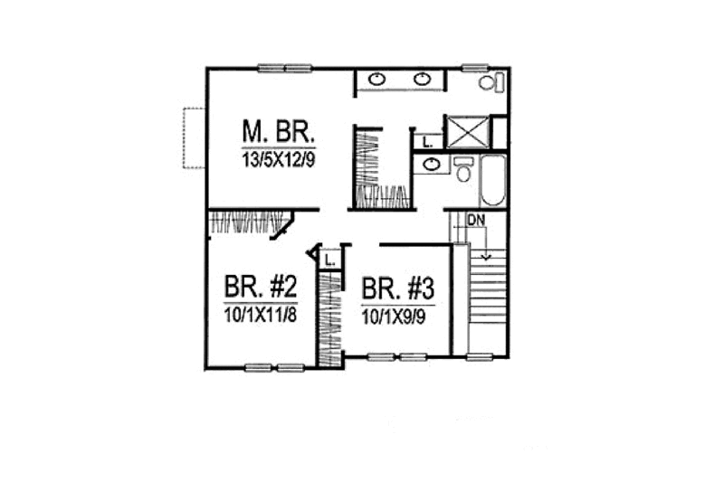 Dream House Plan - Floor Plan - Upper Floor 1 for Traditional House Plan #320-988 - 3 bed, 2.5 bath