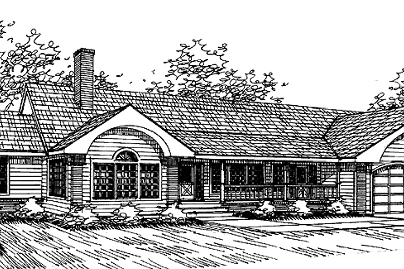 Home Plan - Exterior - Front Elevation 3 for Country House Plan #60-1020 - 2 bed, 2.5 bath