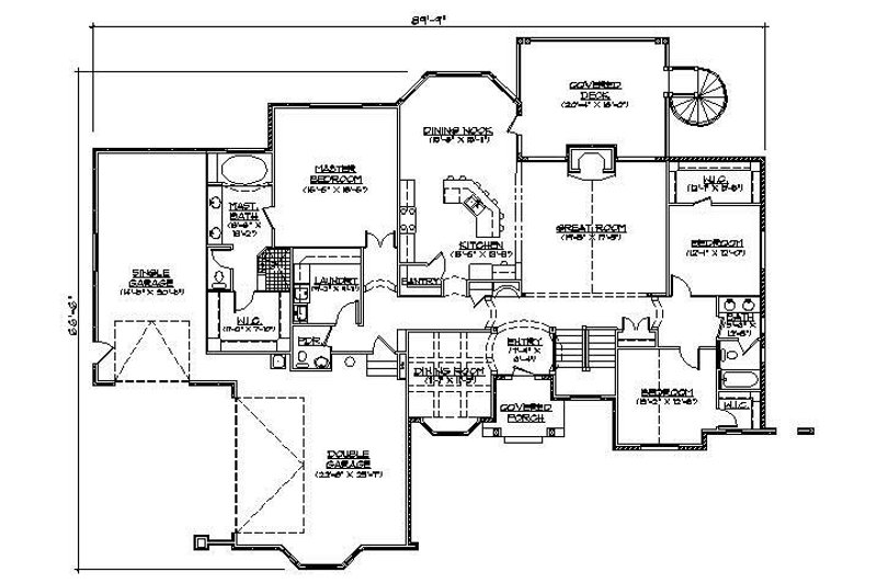 Dream House Plan - Floor Plan - Main Floor for European House Plan #5-313 - 5 bed, 3.5 bath