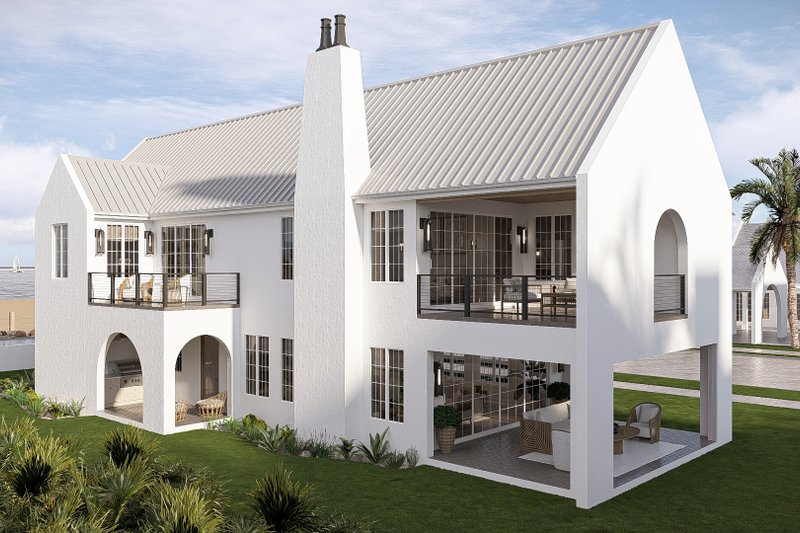 House Blueprint - Exterior - Rear Elevation for Beach House Plan #455-755 - 3 bed, 2.5 bath
