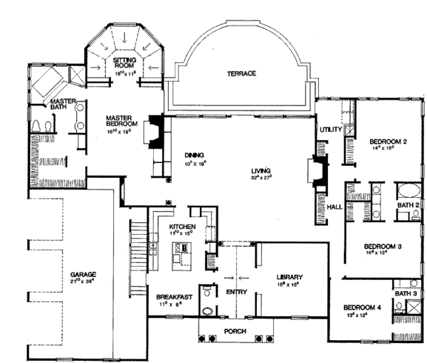 House Plan Design - Ranch Floor Plan - Main Floor Plan #472-208