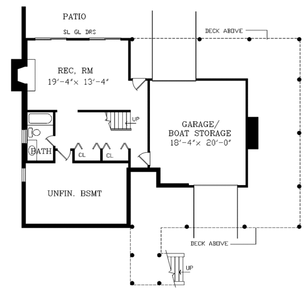 Architectural House Design - Log Floor Plan - Lower Floor Plan #314-211